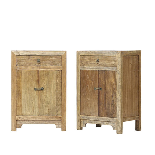 Bedside Table Cabinets Wood Natural 57x37x84cm - Set of 2