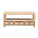 TV Unit Natural Wood 3 drawers 135x45x60cm