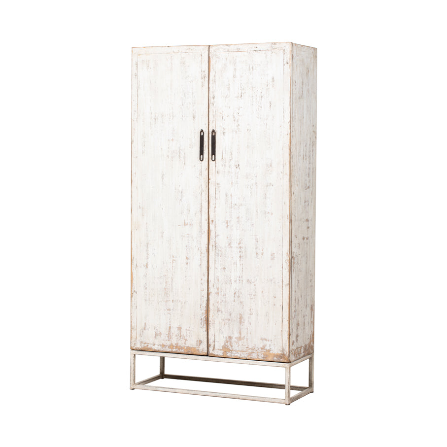 Cupboard Wardrobe White Wash 110x45x220cm