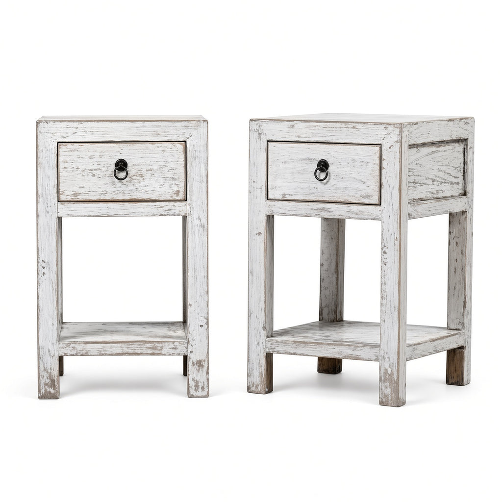 Bedside Tables Set of 2 White 40x40x65cm