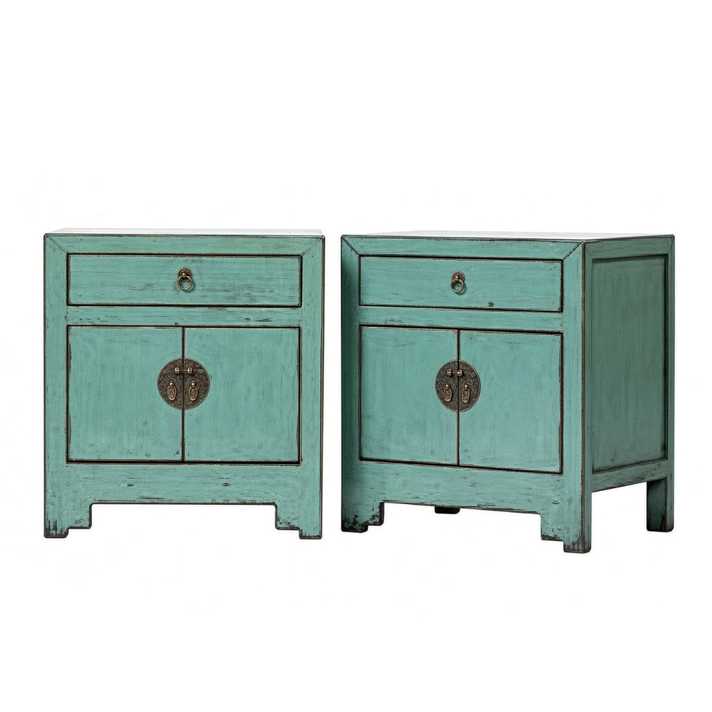 Bedside Tables Cabinets Set of 2 Green 55x40x60cm