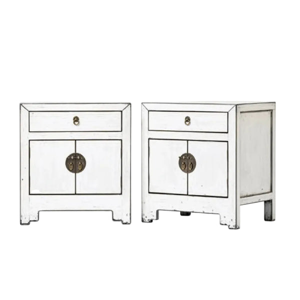 Bedside Tables Cabinets Set of 2 White 55x40x60cm