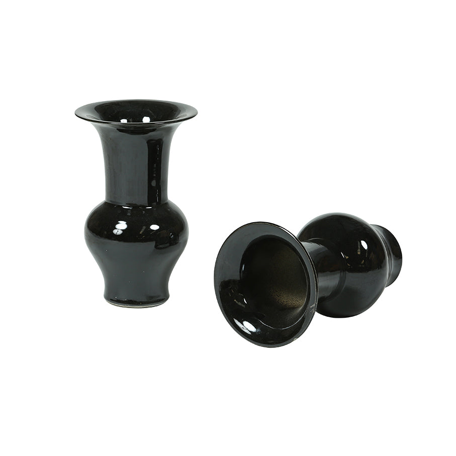 Vase Ceramic Black 22x22x37cm