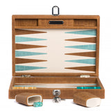 Luxury Handmade Backgammon Set - Medium - Alligator Amber 25x37cm