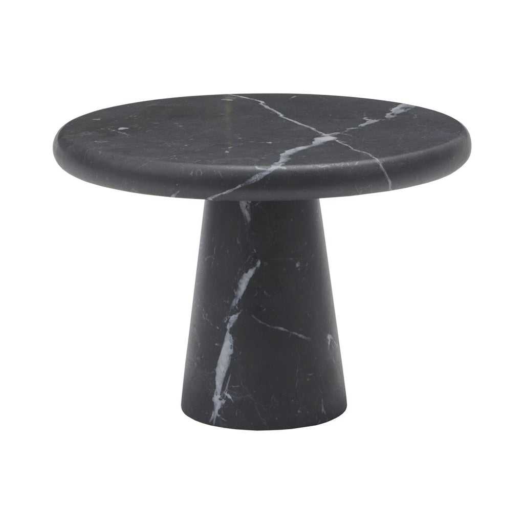 Tray Nero Pedestal Round Black Marble