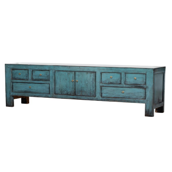 Sideboard Petrol 6 Drawers 2 Doors 220x45x90cm