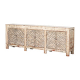 Sideboard Zebra Rustic Wood 6 Doors 250x45x90cm