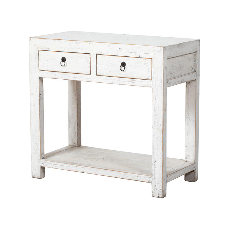 Console White Wash 2 drawers 90x45x85cm