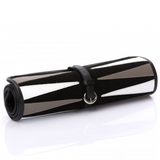 Luxury Handmade Travel Backgammon Set In Velvet and Leather Black 51cm x 28cm