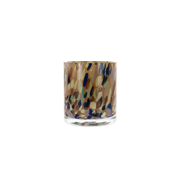 Candle Prestige Floral Dots Brown Blue Orange 370g