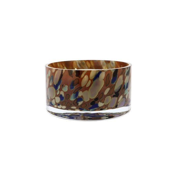 Candle Prestige Floral Dots Brown Blue Orange 700g