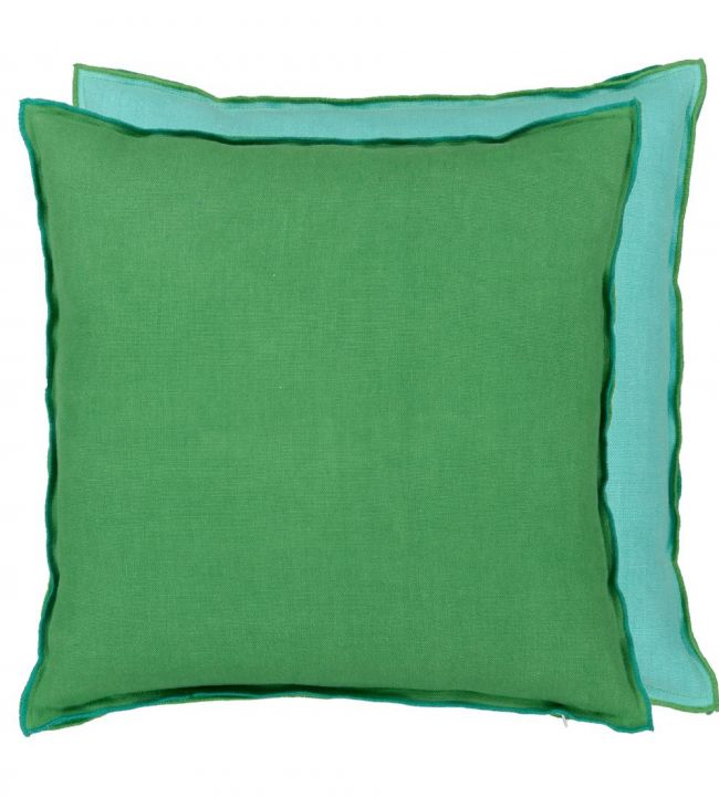 Cushion Brera Lino Emerald & Capri Green 45x45cm