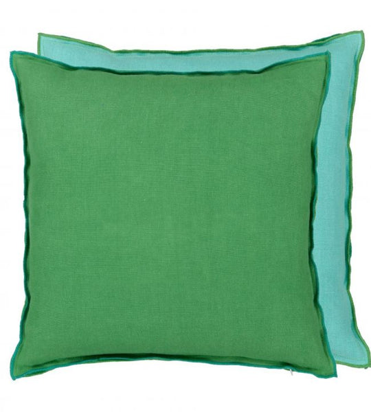 Cushion Brera Lino Emerald & Capri Green 45x45cm