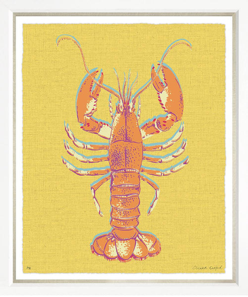 Art in White Frame Linen "Aruba Lobster" 51x62cm