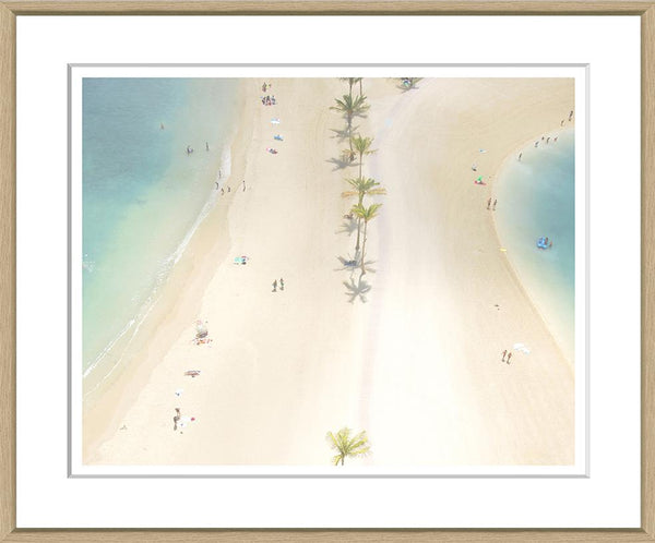 Art in Oak Frame "Tranquil Beach" 71x81cm