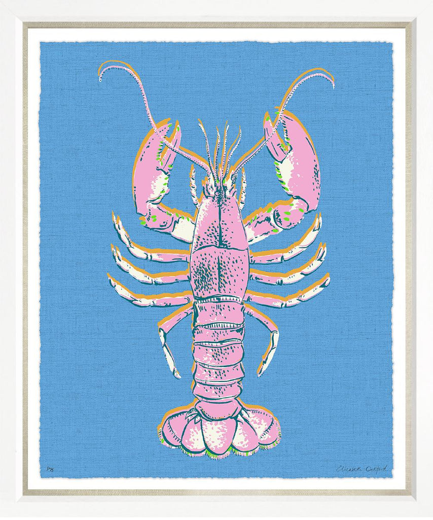 Art in White Frame Linen "Aruba Lobster" 51x62cm