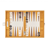 Luxury Handmade Backgammon Set - Medium- Alligator Mustard Yellow  36x26cm