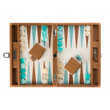 Luxury Handmade Backgammon Set - Medium - Alligator Amber 25x37cm