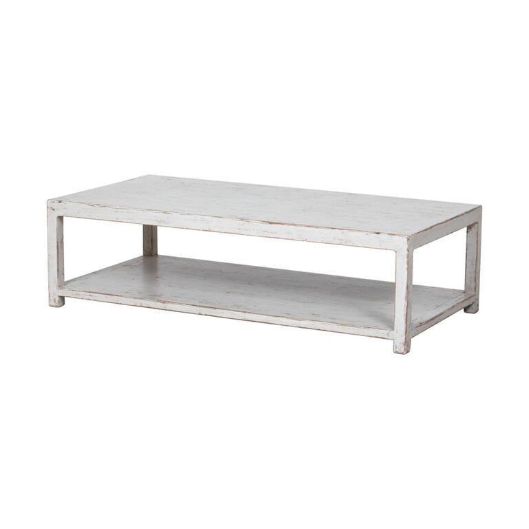 Coffee Table White Wash Wood 160x80x45cm