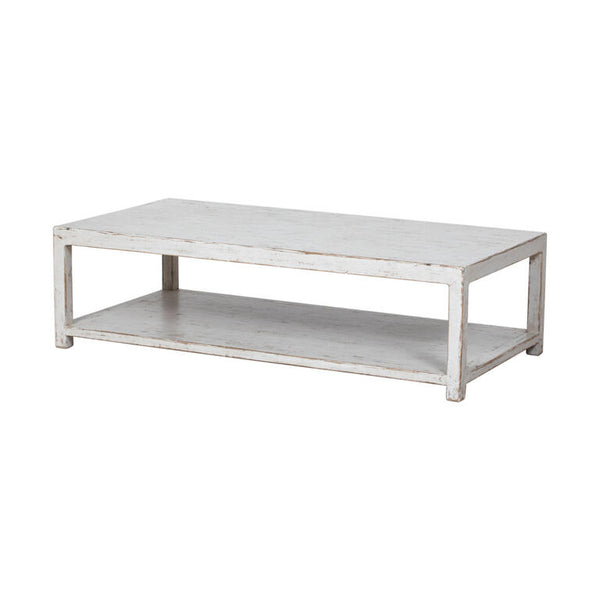 Coffee Table White Wash Wood 160x80x45cm