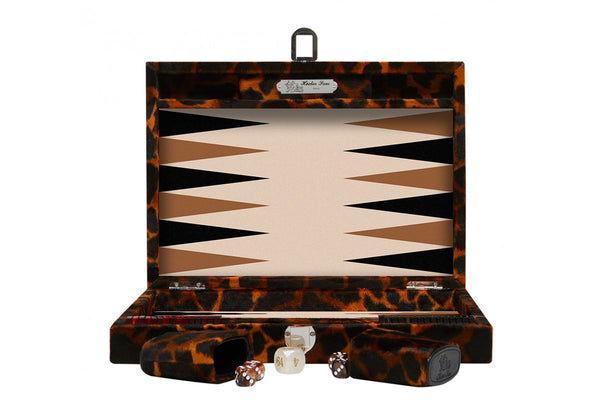 Luxury Handmade Backgammon Set - Large - Giraffe Fur - 30x46cm