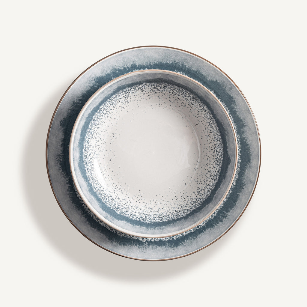 Chambrey Dinner Plate Blue & White - Set of 6