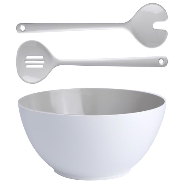 Bowl + Salad Servers Summer Bone Silver - Set