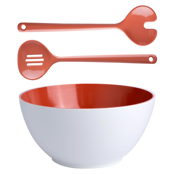 Bowl + Salad Servers Summer Coral - Set