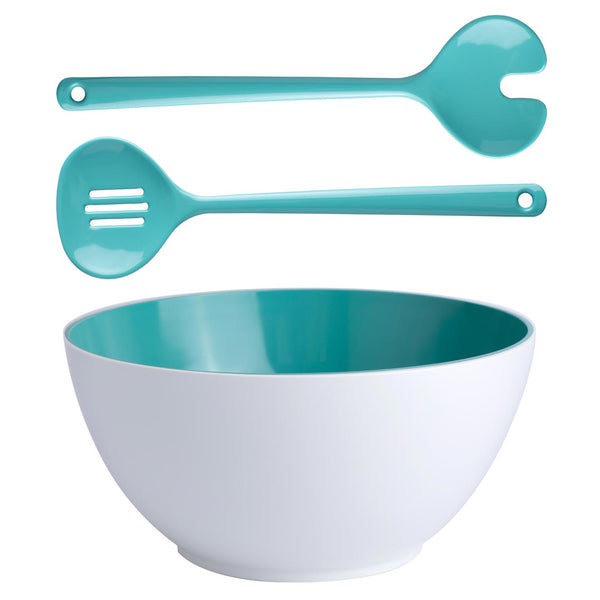 Bowl + Salad Servers Summer Acqua Turquoise - Set