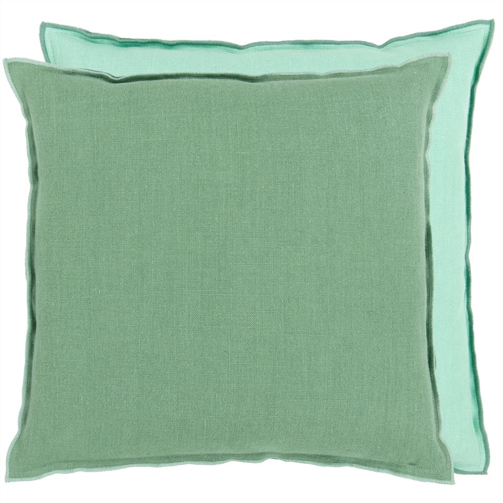 Cushion Brera Lino Green Thyme and Pale Jade 45x45cm