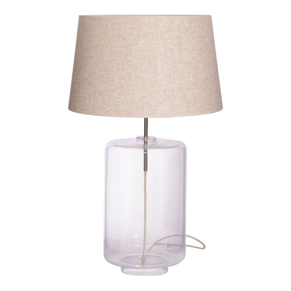 Lamp Colonia Transp. Glass and Beige Shade 50x50x82cm