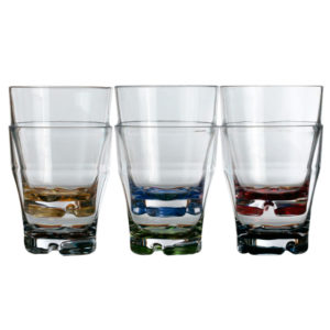 Water Glass set of 6 Party Colours Big