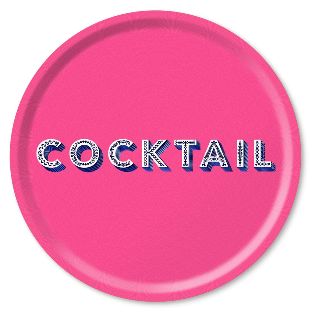 Tray Asta Pink Cocktail Round 46cm