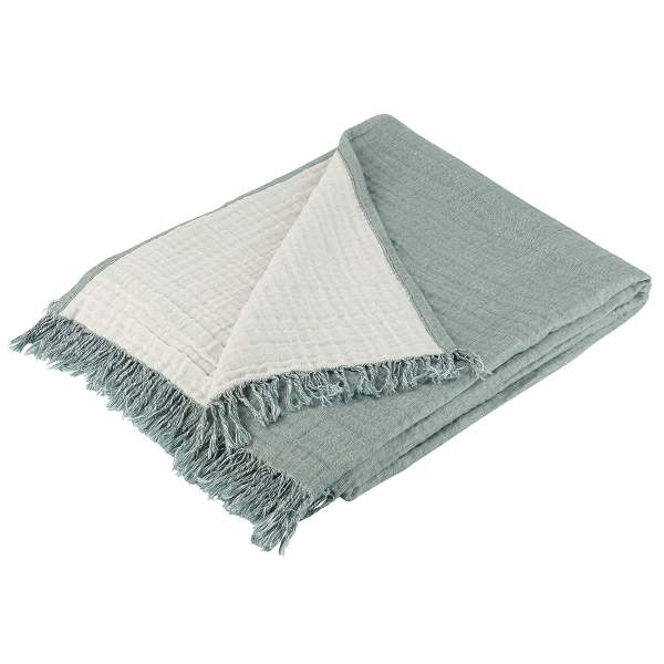 Throw Aura Lake Green 140x200cm 100% Organic Cotton