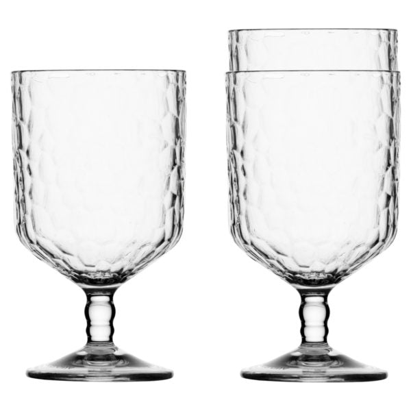 Wine Glass Hammered Ice Stackable - Set of 6