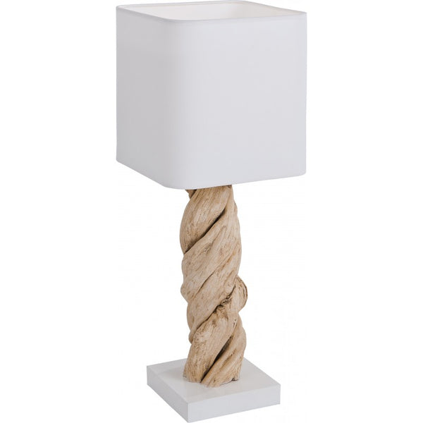 Lamp Zanaga Driftwood with White Base and Shade 22x22x58cm
