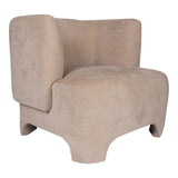 Armchair Damin + Pouff Sand Linen Velvet 81x78x71cm