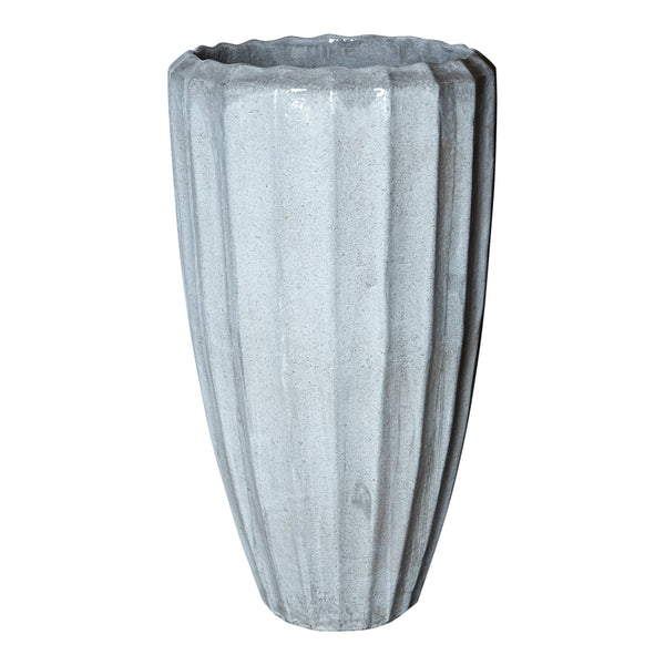 Planter Olver Ribbed Grey Ceramic d56x100 cm