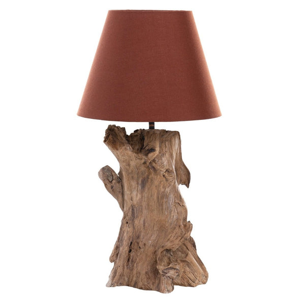Lamp Makati Wood w/ Brown Shade 35x35x62cm
