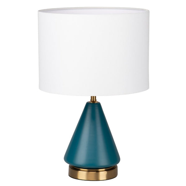 Lamp Halle Blue Gold w/ White Shade 33x33x50cm