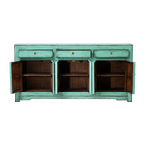 Sideboard Green 6 doors 3 drawers 195x45x95cm