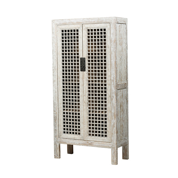 Cupboard White Wash Squares 110x45x222cm