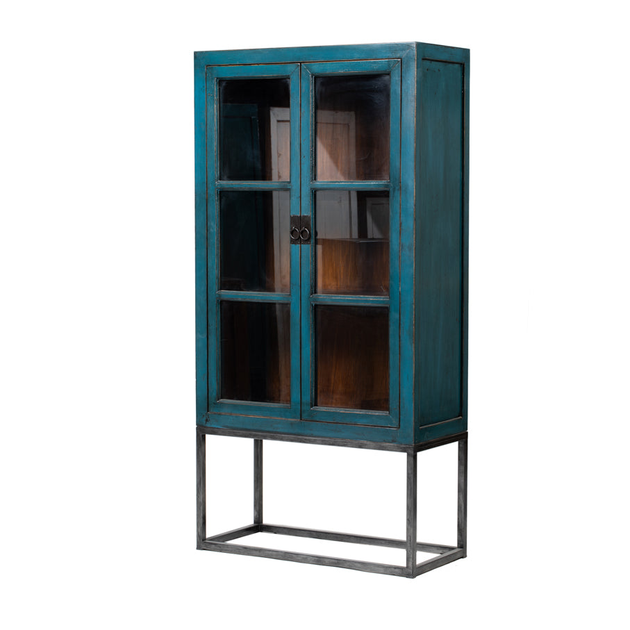 Cupboard Glass Doors Petrol Blue 100x45 x200cm