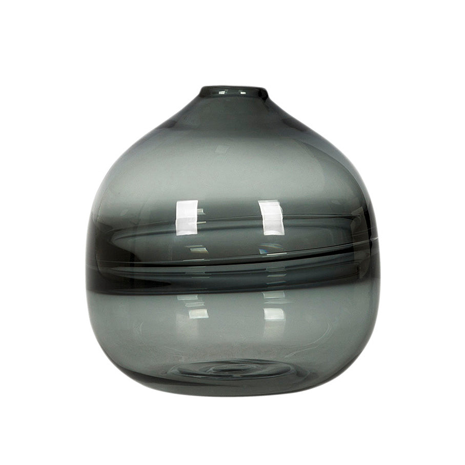 Vase Black Glass Bottle 19x19x19cm