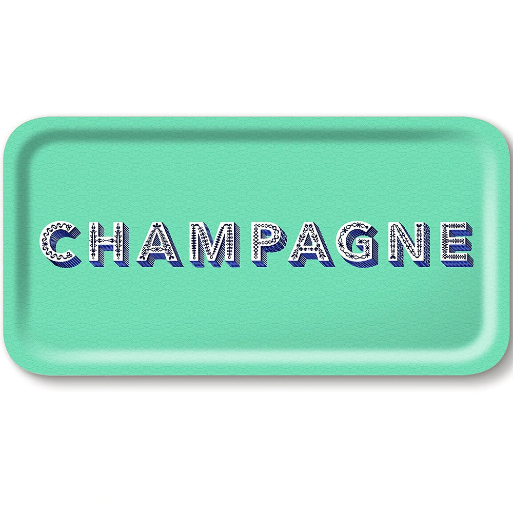 Tray Asta Turquoise Champagne 43x22cm
