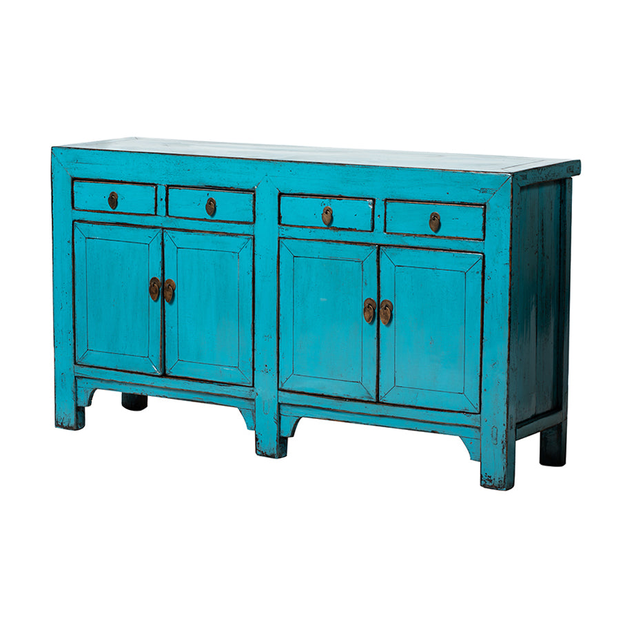 Sideboard Blue 2 doors 4 drawers 158x42x87cm