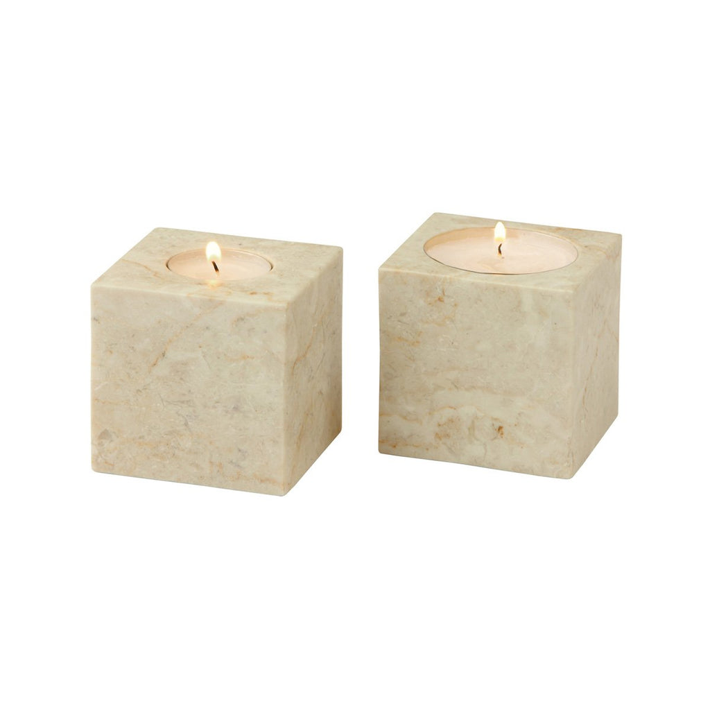 Candle Holder Luxor Cream Marble