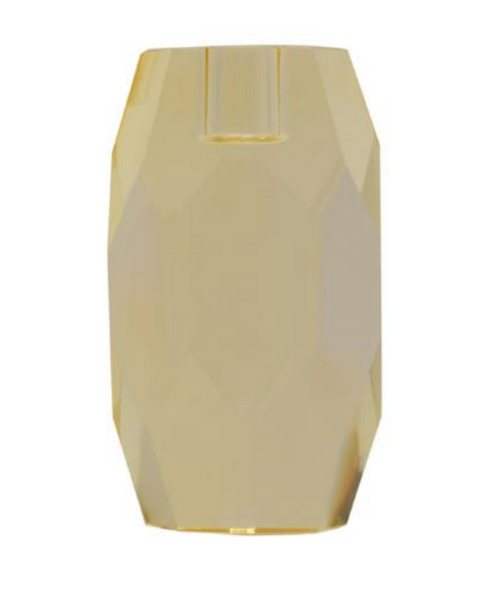 Candle Stick Holder Crystal Rock Butter Yellow 13x5x8cm