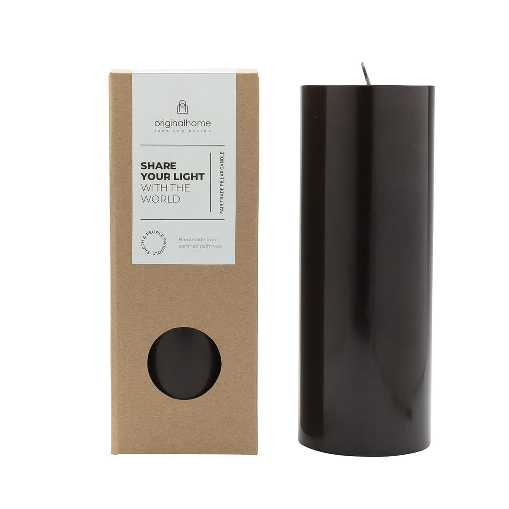 Candle Pillar Black 7.5x20cm