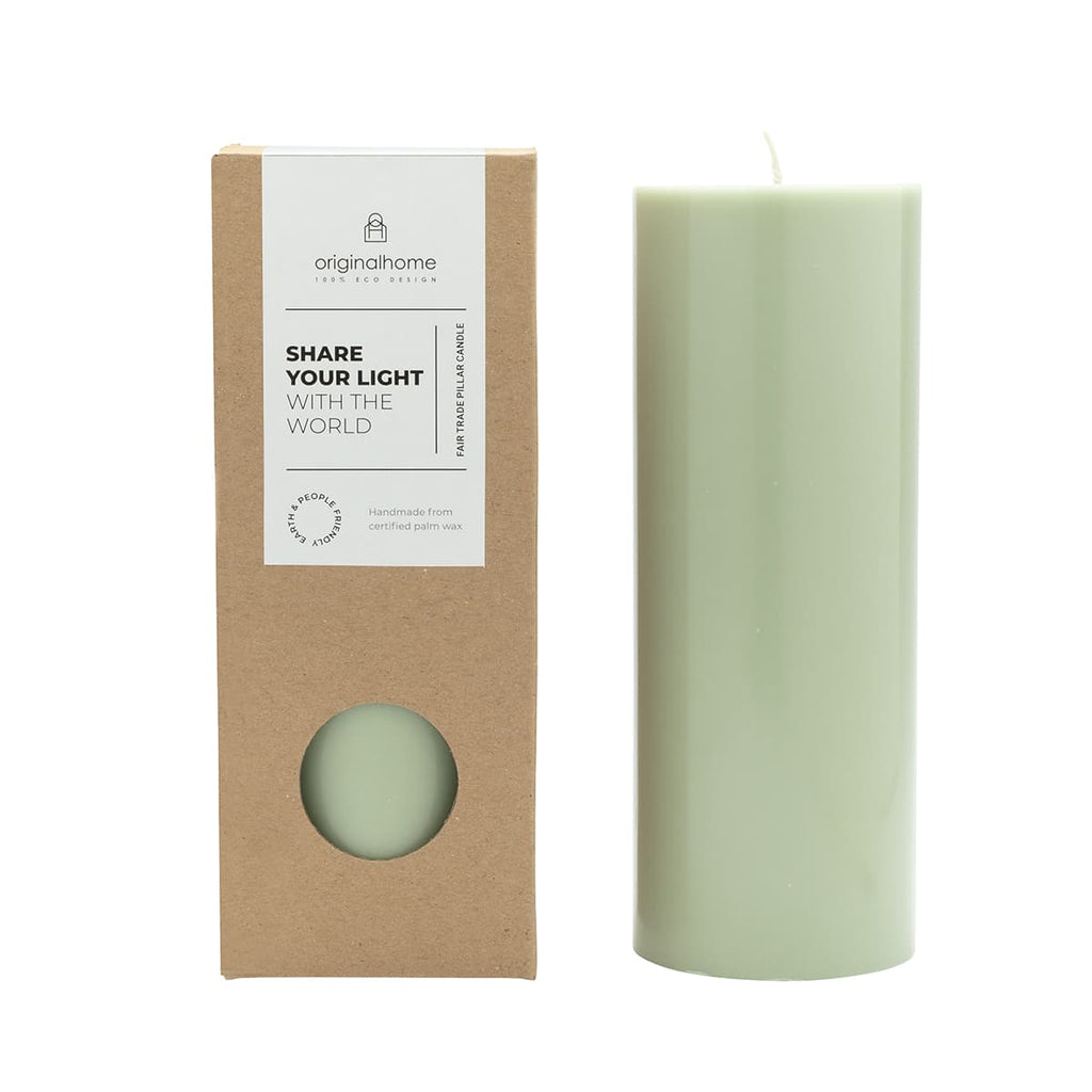Candle Pillar Green 7.5x20cm